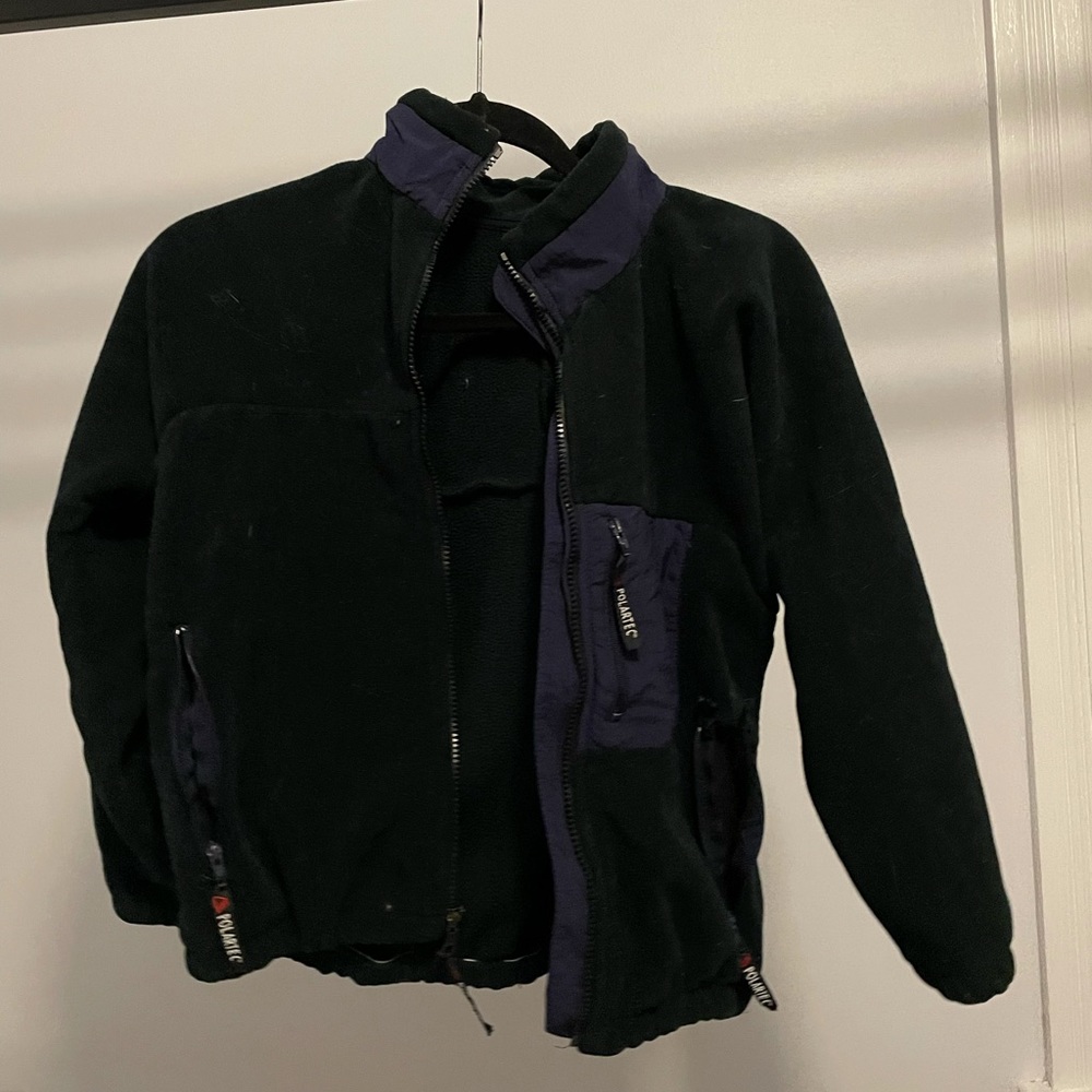 Cropped zip up fleece